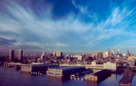 Philadelphia skyline from the Ben Franklin Bridge
        Image © Frederick Monsimer